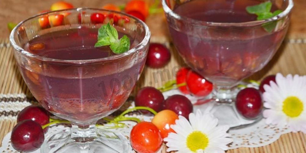 Рецепт желе вишневое на воде с желатином