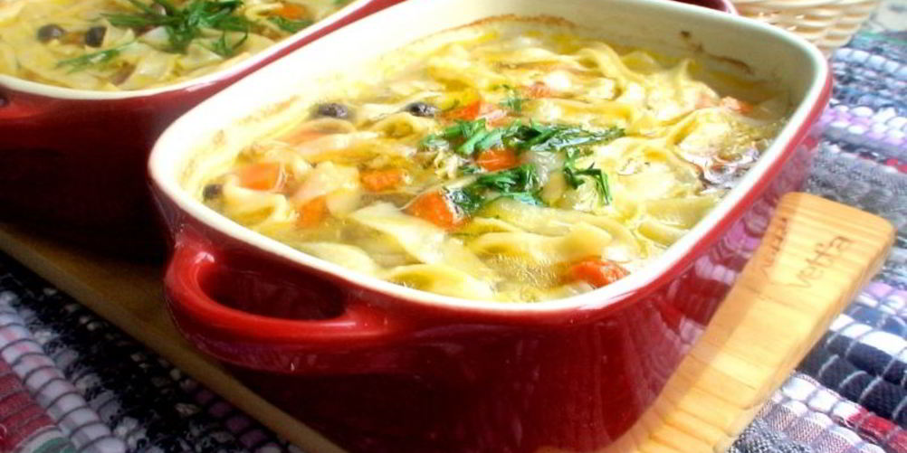 Рецепт домашняя лапша в горшочке