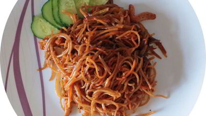 Фунчоза — стеклянная лапша с овощами по-корейски