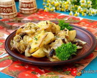 Гарнир из картофеля с кабачками и шампиньонами