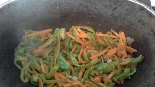 быстрый рис с овощами