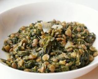 Чечевица со шпинатом