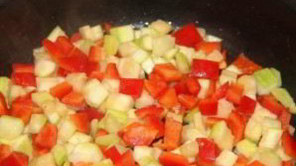 черный рис с креветками