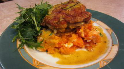 Картофель и батат с сыром фета