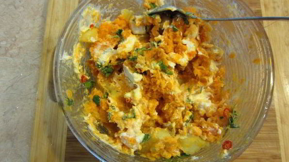 картофель и батат с сыром фета