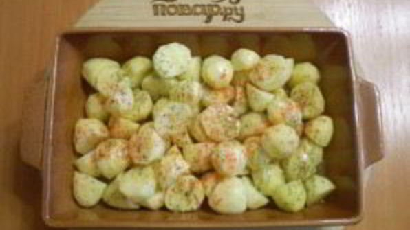 картофель кусочками в духовке