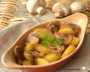 Картофель с грибами в рукаве