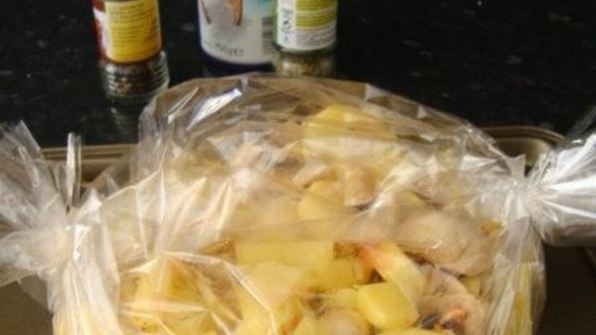 картофель с грибами в рукаве