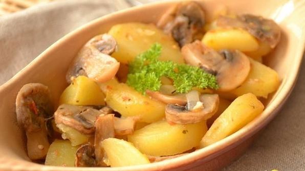 картофель с грибами в рукаве