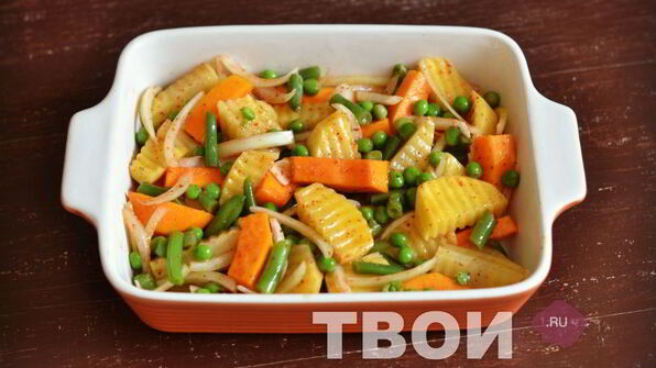 картофель с овощами
