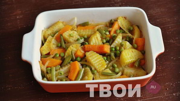картофель с овощами