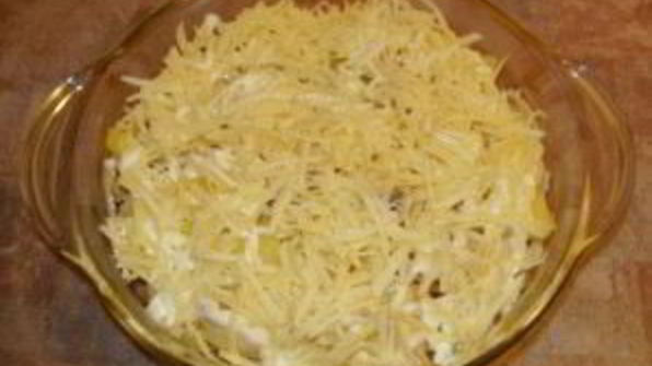 картофель с шампиньонами и сыром в духовке