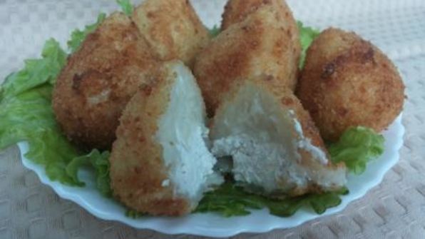 картофельные крокеты с куриной начинкой