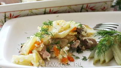 Картошка с мясом слоями в духовке