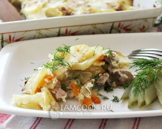 Картошка с мясом слоями в духовке