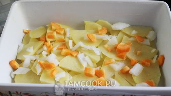 картошка с мясом слоями в духовке