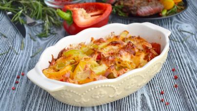 Картошка с сосисками в духовке