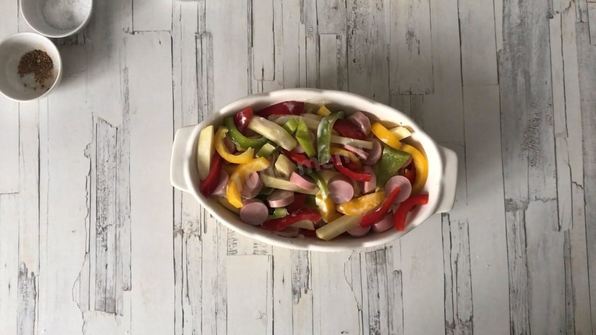 картошка с сосисками в духовке