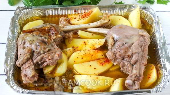 картошка с уткой в фольге в духовке