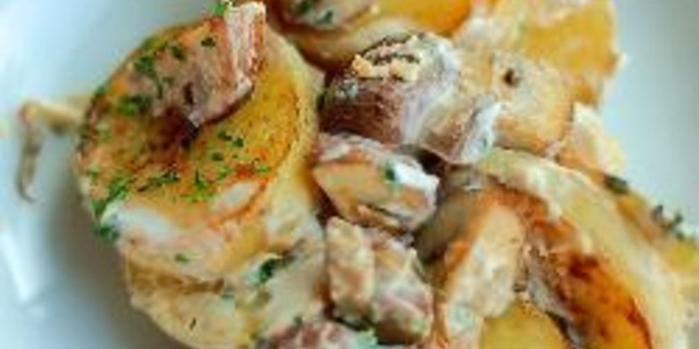 Рецепт картошка, жаренная с грибами в сметане