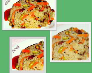 Постный рис с грибами и фисташками