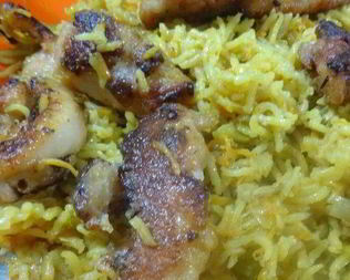 Рис карри в кокосовом молоке с курицей по-анирийски