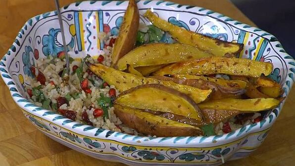 рис с бататом, клюквой и гранатом