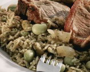 Рис с фасолью и мясом