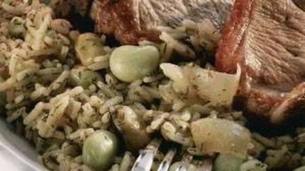 Рис с фасолью и мясом