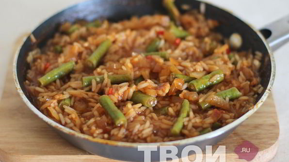 рис с фасолью в томате