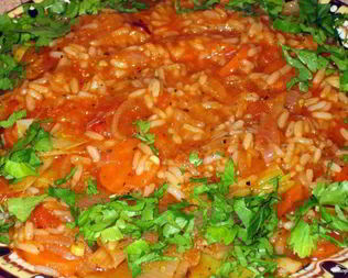 Рис с луком-пореем