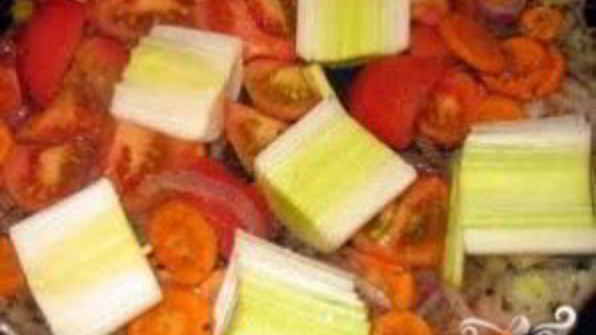 рис с луком-пореем