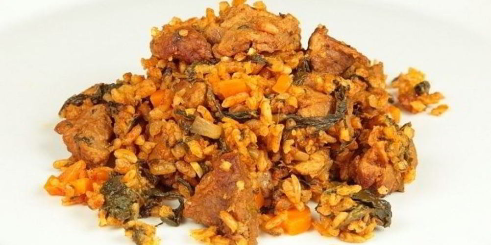 Рецепт рис с мясом и овощами на пару