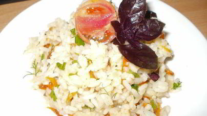 Рис с овощами и зеленью