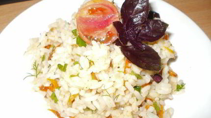 Рис с овощами и зеленью