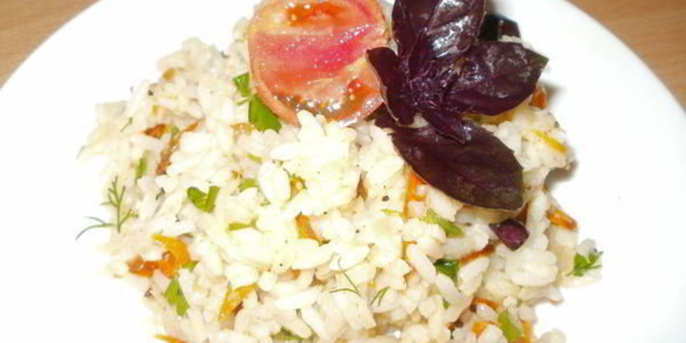 Рецепт рис с овощами и зеленью