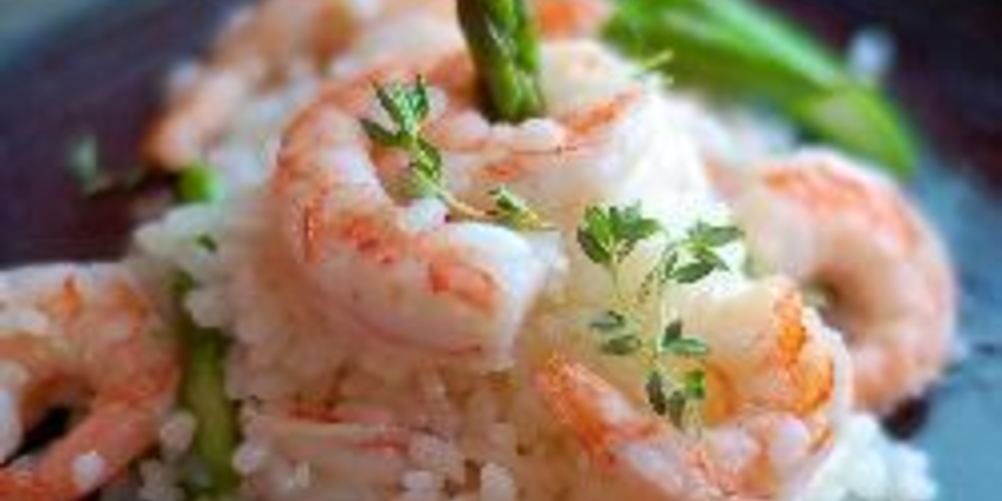 Рецепт рис со спаржей и креветками