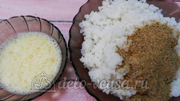 рисовые крокеты с сыром и ветчиной