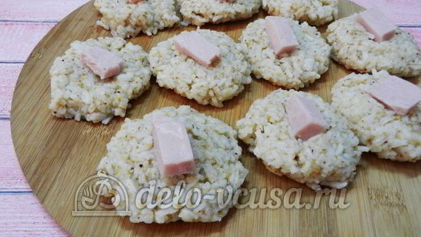 рисовые крокеты с сыром и ветчиной