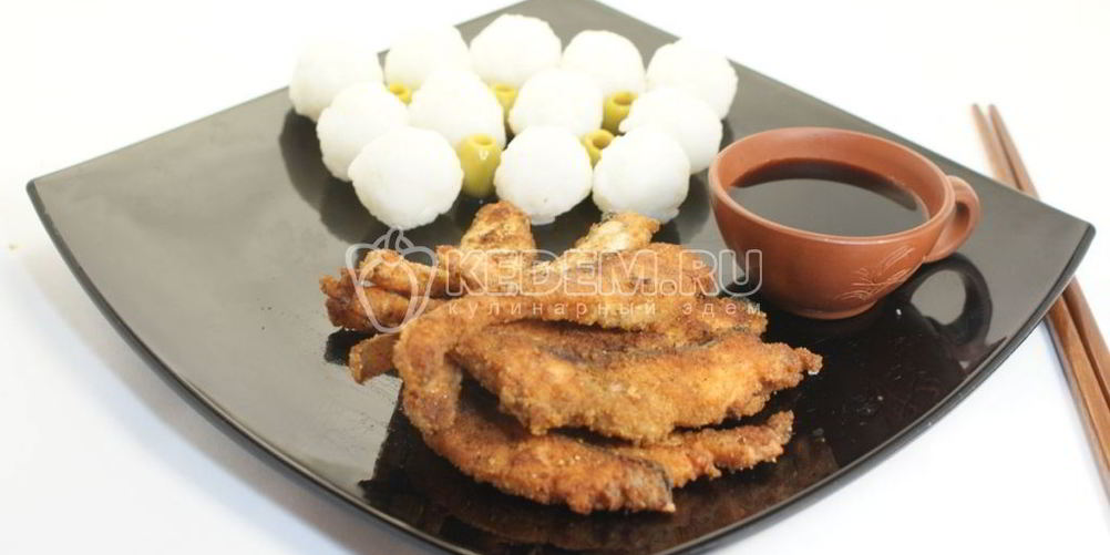 Рецепт рисовые снежки с жаренной красной рыбой