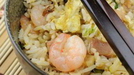 Сладкий рис с креветками и салатной смесью Афиша-Еда