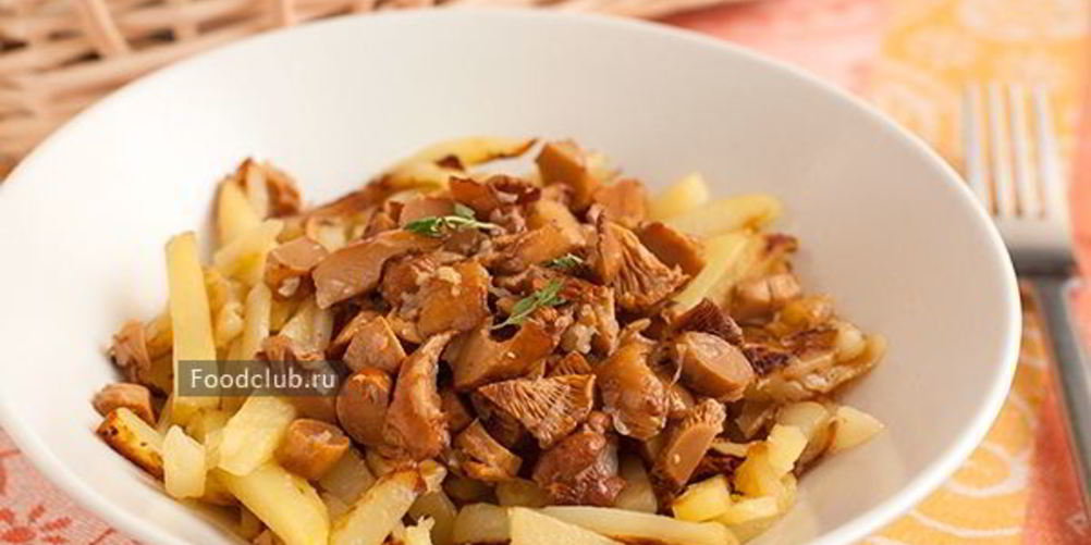 Рецепт жареная картошка с лисичками
