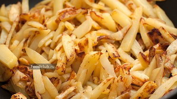 жареная картошка с лисичками