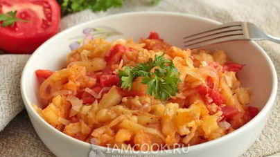 Жареная картошка с помидорами