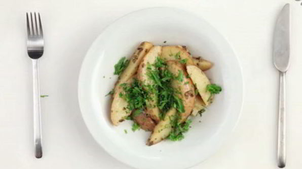 жареный картофель с оливками и лимоном по-мароккански