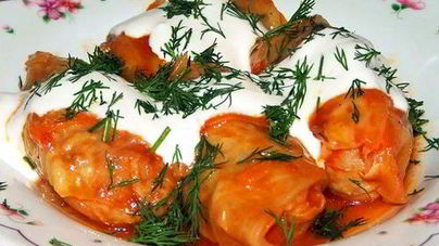 Диетические голубцы в сметане