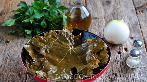 долма из маринованных виноградных листьев