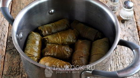 долма из маринованных виноградных листьев