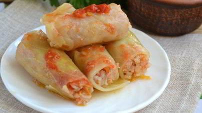 Голубцы, фаршированные мясом и рисом