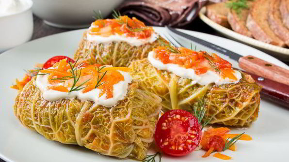 голубцы из савойской капусты со сладким перцем